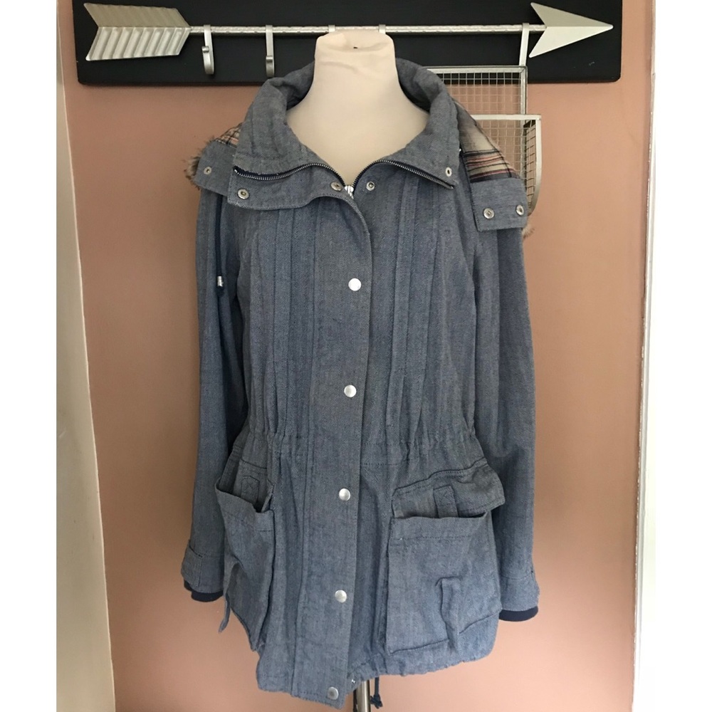 Free People Chambray Parka Coat
